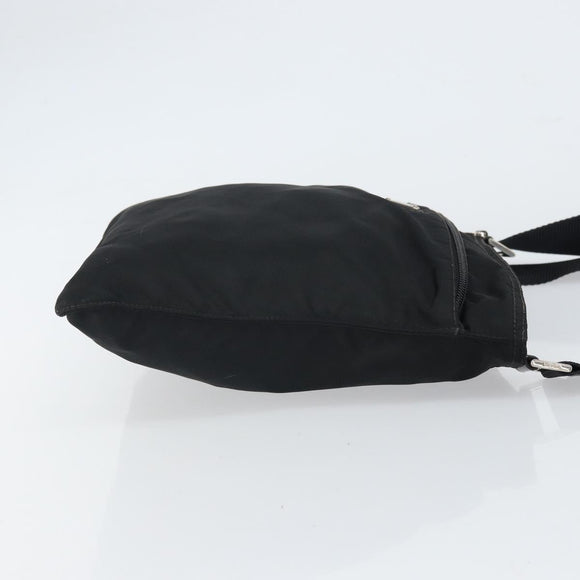 PRADA Shoulder Bag Nylon Black Silver Auth yk19974
