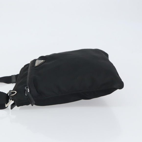 PRADA Shoulder Bag Nylon Black Silver Auth yk19974