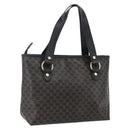 CELINE Macadam Canvas Hand Bag PVC Leather Black Gold Auth yk19981-1
