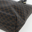 CELINE Macadam Canvas Hand Bag PVC Leather Black Gold Auth yk19981-9