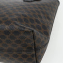 CELINE Macadam Canvas Hand Bag PVC Leather Black Gold Auth yk19981-15