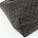 CELINE Macadam Canvas Hand Bag PVC Leather Black Gold Auth yk19981-16