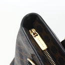 CELINE Macadam Canvas Hand Bag PVC Leather Black Gold Auth yk19981-10