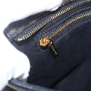 CELINE Macadam Canvas Hand Bag PVC Leather Black Gold Auth yk19981-18