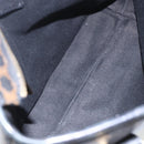 CELINE Macadam Canvas Hand Bag PVC Leather Black Gold Auth yk19981-11