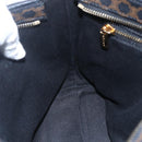 CELINE Macadam Canvas Hand Bag PVC Leather Black Gold Auth yk19981-20