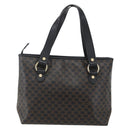 CELINE Macadam Canvas Hand Bag PVC Leather Black Gold Auth yk19981-13