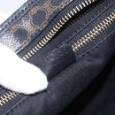 CELINE Macadam Canvas Hand Bag PVC Leather Black Gold Auth yk19981-12