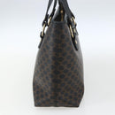 CELINE Macadam Canvas Hand Bag PVC Leather Black Gold Auth yk19981-4