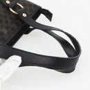 CELINE Macadam Canvas Hand Bag PVC Leather Black Gold Auth yk19981-7