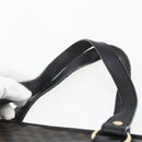 CELINE Macadam Canvas Hand Bag PVC Leather Black Gold Auth yk19981-8