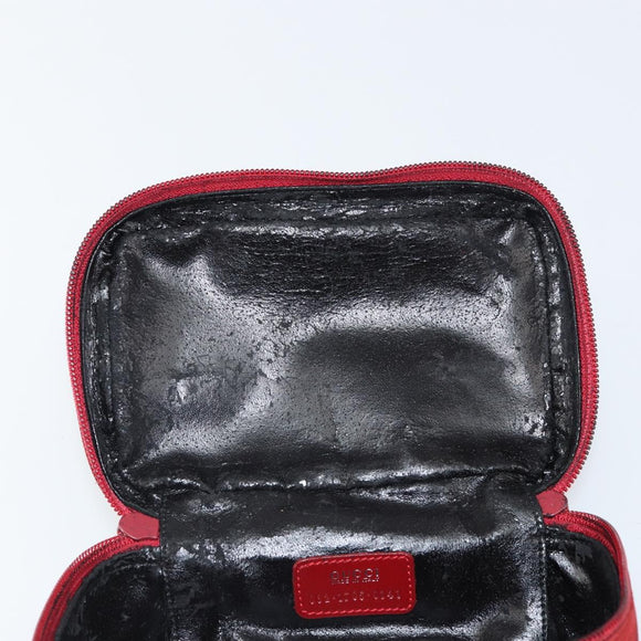 GUCCI Horsebit Vanity Bag Handtasche Wildleder Rot Gold 032 1705 0141 Auth yk19984