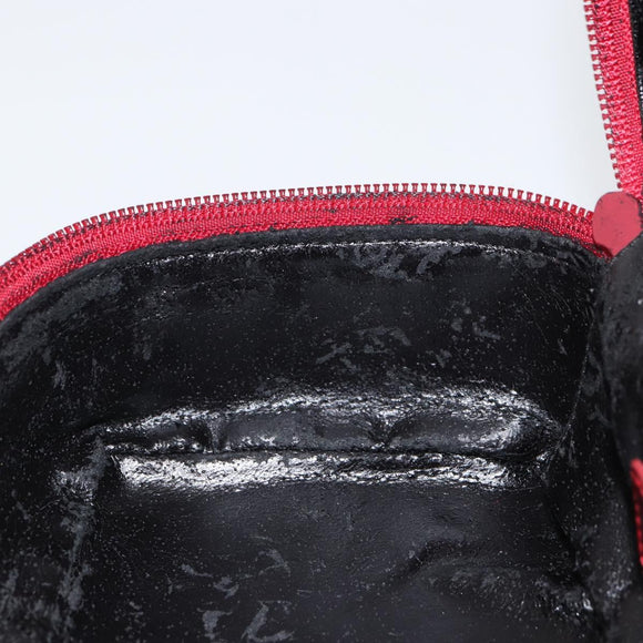 GUCCI Horsebit Vanity Bag Handtasche Wildleder Rot Gold 032 1705 0141 Auth yk19984