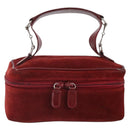 GUCCI Horsebit Vanity Bag Handtasche Wildleder Rot Gold 032 1705 0141 Auth yk19984-13