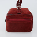 GUCCI Horsebit Vanity Bag Handtasche Wildleder Rot Gold 032 1705 0141 Auth yk19984-3
