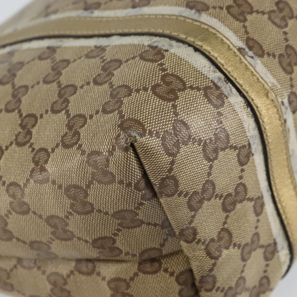 GUCCI GG Crystal Tote Bag Coated Canvas Beige Gold 197953 Auth yk19987