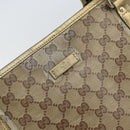 GUCCI GG Crystal Tote Bag Coated Canvas Beige Gold 197953 Auth yk19987-15