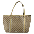 GUCCI GG Crystal Tote Bag Coated Canvas Beige Gold 197953 Auth yk19987-2