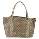 GUCCI GG Crystal Tote Bag Coated Canvas Beige Gold 197953 Auth yk19987-3