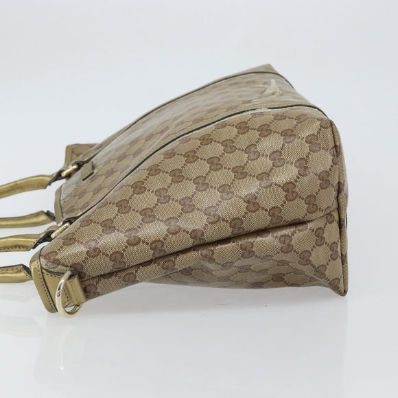GUCCI GG Crystal Tote Bag Coated Canvas Beige Gold 197953 Auth yk19987