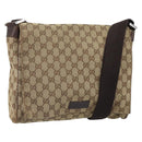 GUCCI GG Canvas Shoulder Bag Beige Silver 146236 Auth yk19988-1