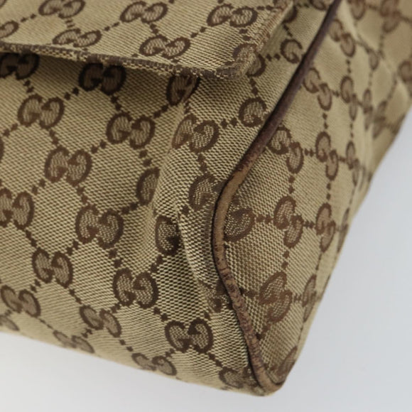 GUCCI GG Canvas Shoulder Bag Beige Silver 146236 Auth yk19988