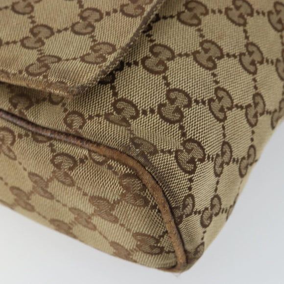 GUCCI GG Canvas Shoulder Bag Beige Silver 146236 Auth yk19988