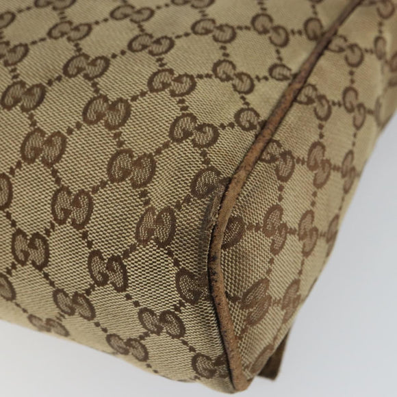 GUCCI GG Canvas Shoulder Bag Beige Silver 146236 Auth yk19988