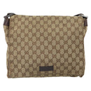GUCCI GG Canvas Shoulder Bag Beige Silver 146236 Auth yk19988-2