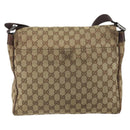 GUCCI GG Canvas Shoulder Bag Beige Silver 146236 Auth yk19988-3