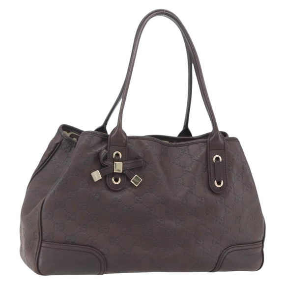 GUCCI Guccissima GG Canvas Tote Bag Leather Brown Gold 163805 Auth yk19990