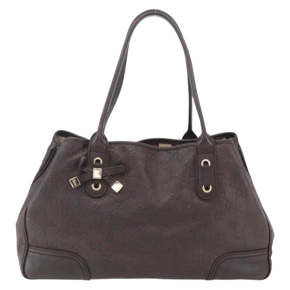 GUCCI Guccissima GG Canvas Tote Bag Leather Brown Gold 163805 Auth yk19990