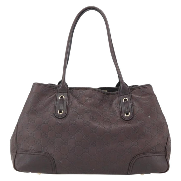 GUCCI Guccissima GG Canvas Tote Bag Leather Brown Gold 163805 Auth yk19990