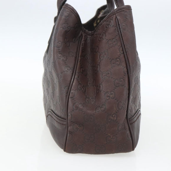 GUCCI Guccissima GG Canvas Tote Bag Leather Brown Gold 163805 Auth yk19990