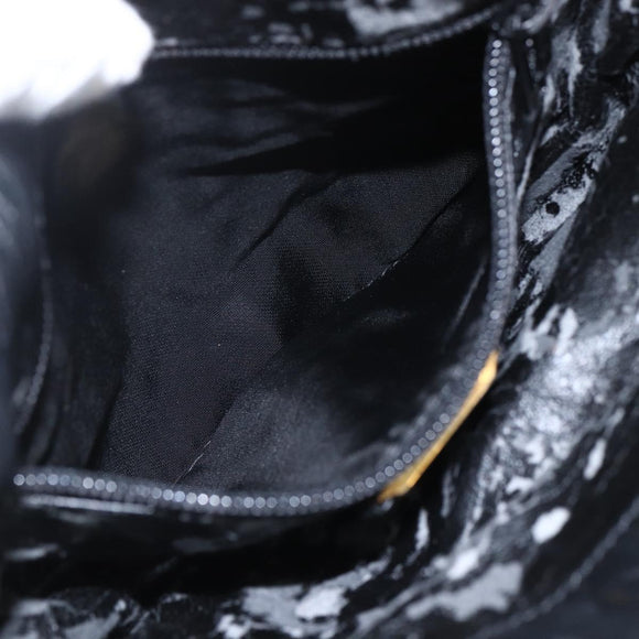 LOEWE Anagram Shoulder Bag Leather Black Gold Auth yk19995