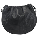 LOEWE Anagram Shoulder Bag Leather Black Gold Auth yk19995-13