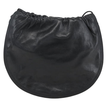 LOEWE Anagram Shoulder Bag Leather Black Gold Auth yk19995 - 0