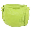 LOEWE Anagram Shoulder Bag Leather Green Gold Auth yk19996-1