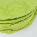 LOEWE Anagram Shoulder Bag Leather Green Gold Auth yk19996-9