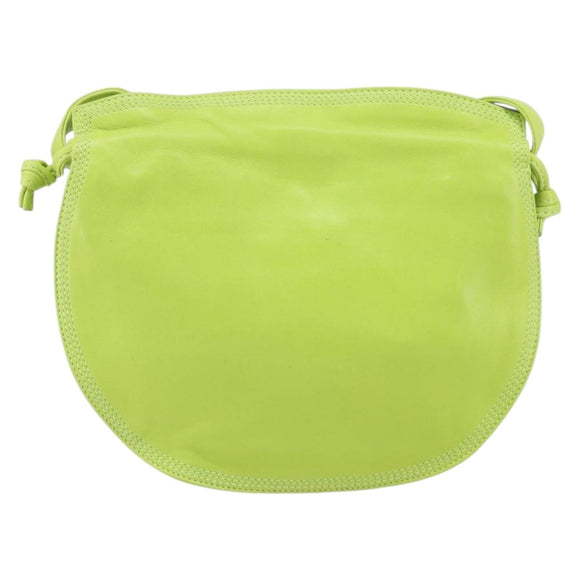 LOEWE Anagram Shoulder Bag Leather Green Gold Auth yk19996