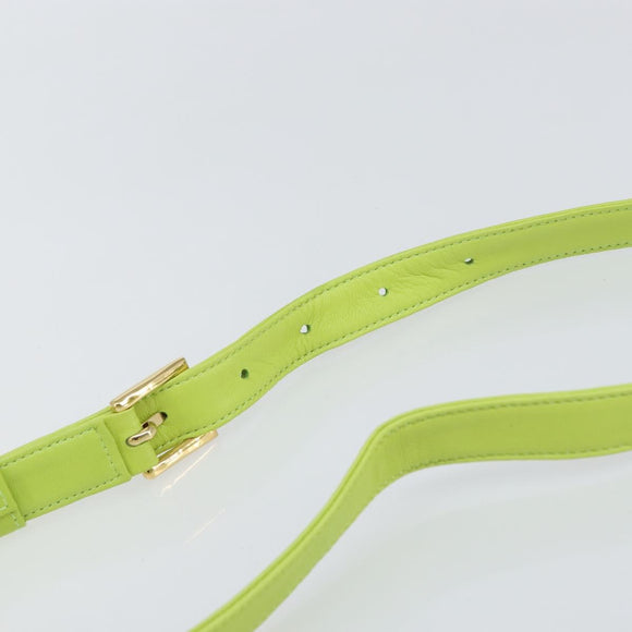 LOEWE Anagram Shoulder Bag Leather Green Gold Auth yk19996