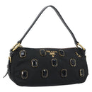 PRADA Bijoux Shoulder Bag Nylon Black Gold Auth yk19999V-1