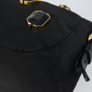 PRADA Bijoux Shoulder Bag Nylon Black Gold Auth yk19999V-10