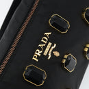 PRADA Bijoux Shoulder Bag Nylon Black Gold Auth yk19999V-15