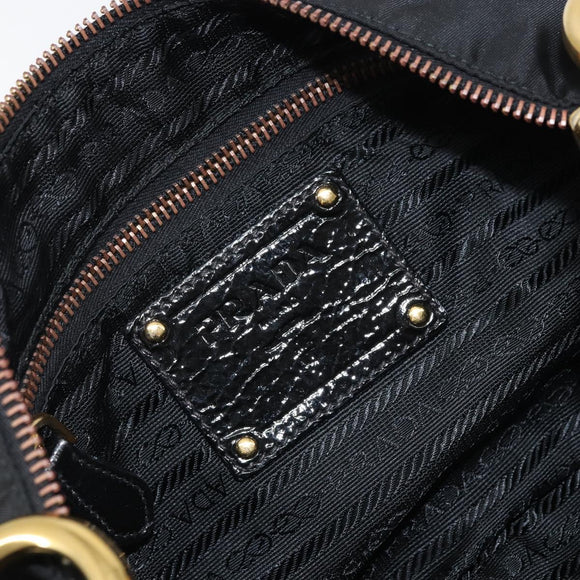 PRADA Bijoux Shoulder Bag Nylon Black Gold Auth yk19999V