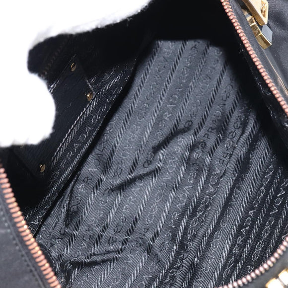 PRADA Bijoux Shoulder Bag Nylon Black Gold Auth yk19999V