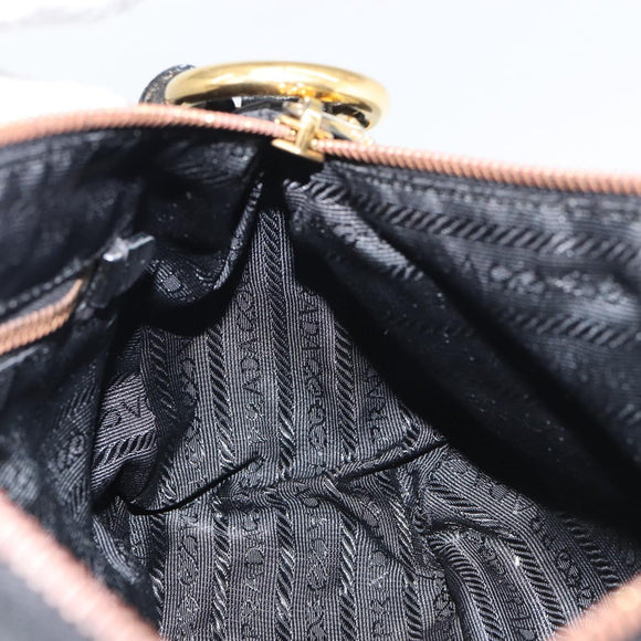 PRADA Bijoux Shoulder Bag Nylon Black Gold Auth yk19999V