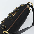 PRADA Bijoux Shoulder Bag Nylon Black Gold Auth yk19999V-6
