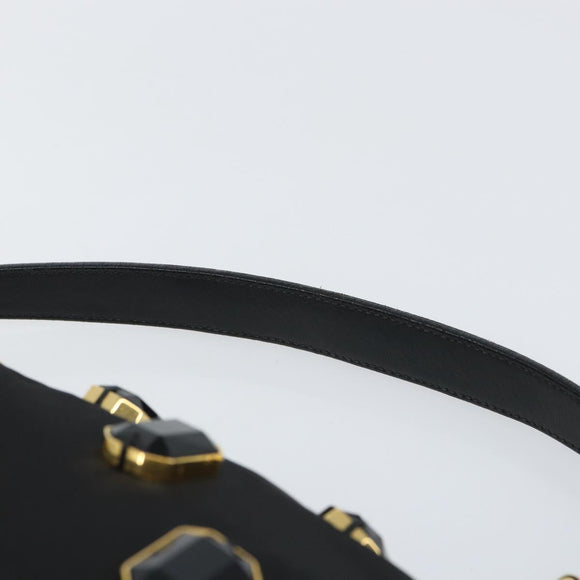 PRADA Bijoux Shoulder Bag Nylon Black Gold Auth yk19999V