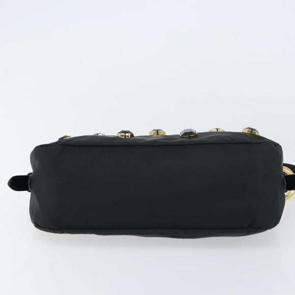 PRADA Bijoux Shoulder Bag Nylon Black Gold Auth yk19999V